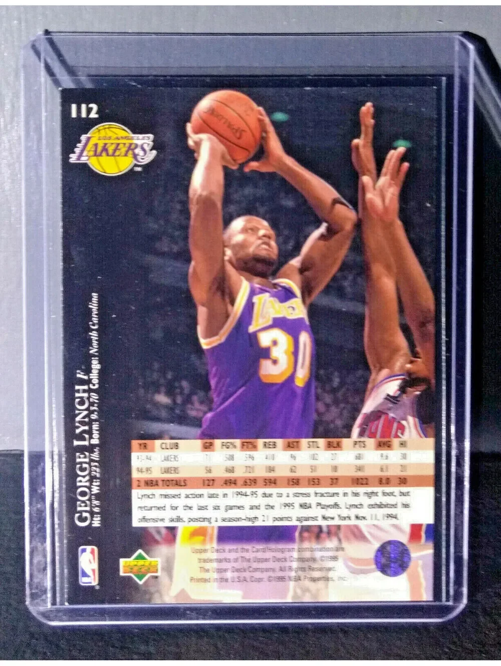 1995-96 Upper Deck George Lynch #112 Basketball Card